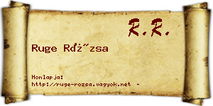 Ruge Rózsa névjegykártya